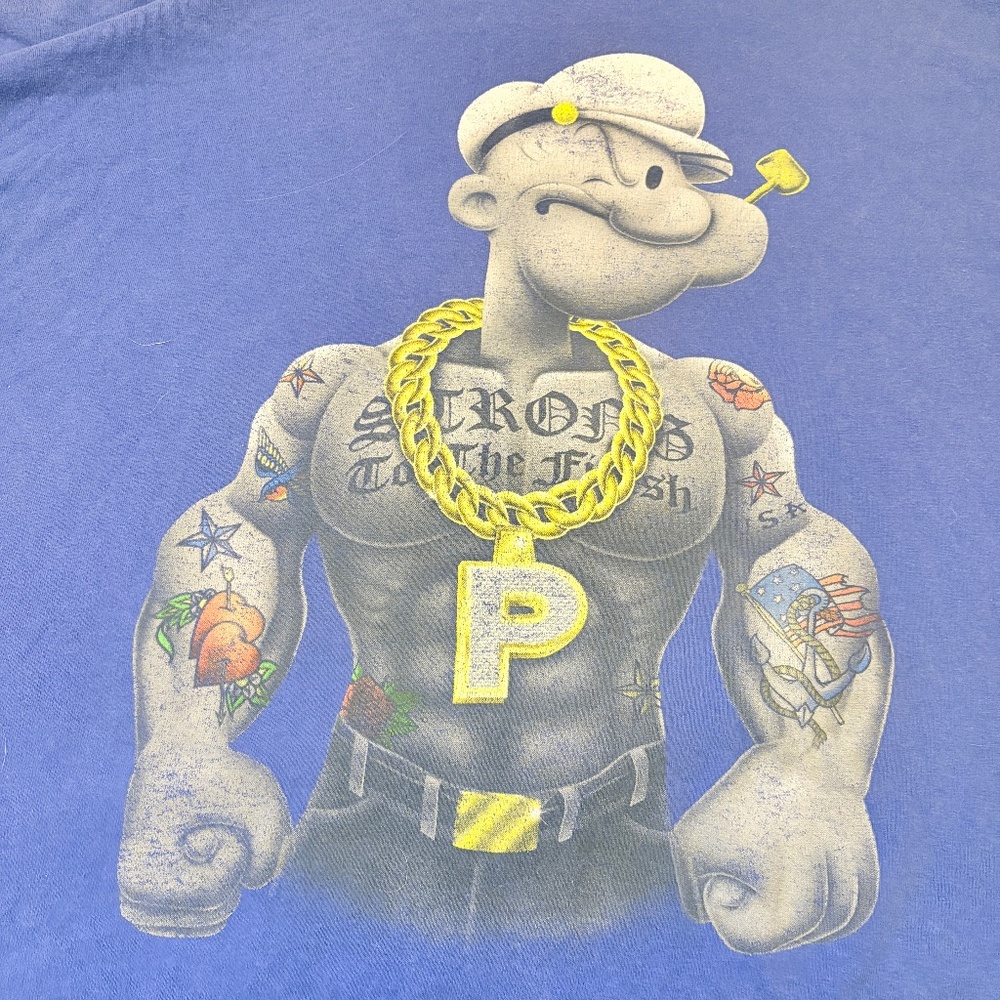 2021 Popeye the Sailor Unisex Shirt Adult XXL Graphic Tee Muscle Bling T-Shirt
